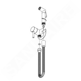 Paffoni Ringo West - Ensemble mitigeur encastré avec douchette de bidet, noir mat ZDUP110NO