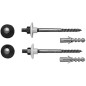 Duravit Accessoires - Fixation pour bidet et WC suspendus, diamètre 12 mm x 180 mm - cache-têtes, chrome 0065001000