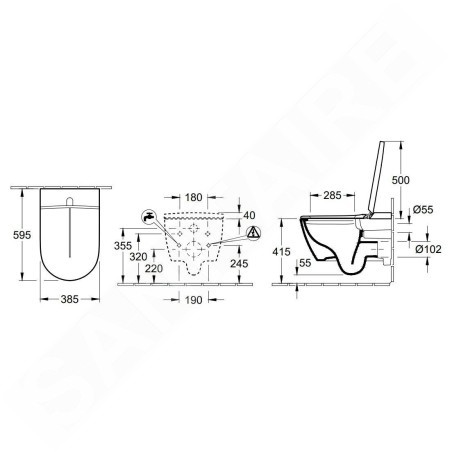 Villeroy & Boch ViClean - WC suspendu avec abattant lavant, Directflush, avec CeramicPlus, blanc alpin V0E100R1
