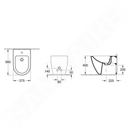 Villeroy & Boch Subway 2.0 - Bidet à poser 560x375 mm, CeramicPlus, blanc alpin 540100R1