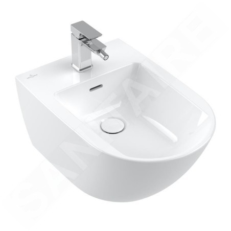Villeroy & Boch Subway 3.0 - Bidet suspendu 560x375 mm, avec trop-plein, trou pour robinet, CeramicPlus, blanc alpin 447000R1