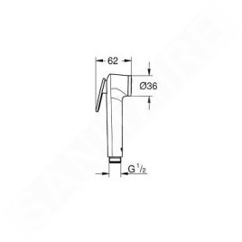 Grohe Tempesta-F - Douchette de bidet avec support et flexible de 1,25 m, chrome/ blanc 26356IL0