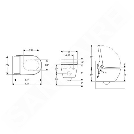 Geberit AquaClean - Bidet électronique Tuma Classic avec céramique, Rimfree, SoftClosing, blanc alpin 146.092.11.1