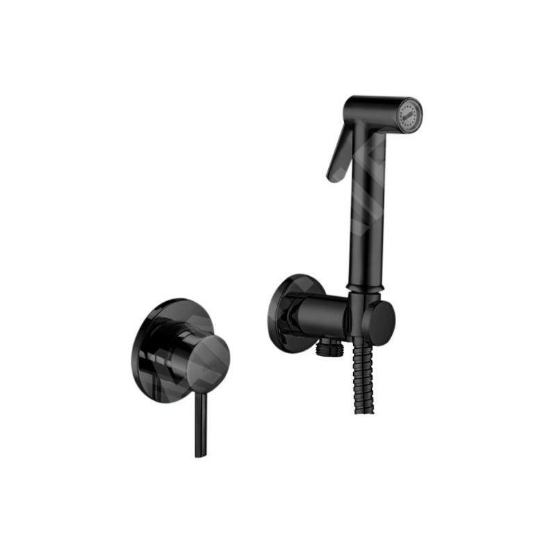 Paffoni Bidet Kit - Mitigeur de bidet encastré, avec douchette et corps, noir mat KITDUP110NO