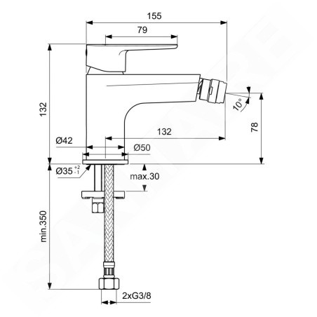 Ideal Standard Cerafine O - Robinetterie de bidet, chrome BC704AA