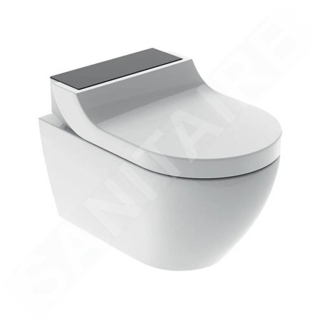 Geberit AquaClean - Bidet électronique Tuma Comfort avec céramique, Rimfree, SoftClosing, verre noir 146.292.SJ.1