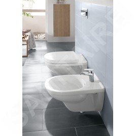 Villeroy & Boch O.novo - Bidet suspendu 360 x 560 mm, avec un trou pour robinetterie, CeramicPlus, blanc alpin 546000R1