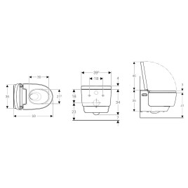 Geberit AquaClean - Bidet électronique Mera Classic suspendu, SoftClosing, blanc alpin 146.202.11.1