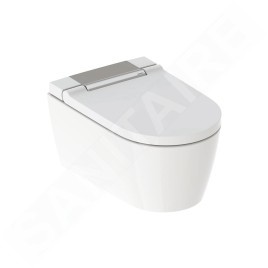 Geberit AquaClean - Bidet électronique Sela avec céramique, suspendu, Rimfree, SoftClosing, chrome brillant 146.222.21.1