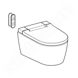 Geberit AquaClean - Bidet électronique Sela avec céramique, suspendu, Rimfree, SoftClosing, blanc alpin 146.222.11.1