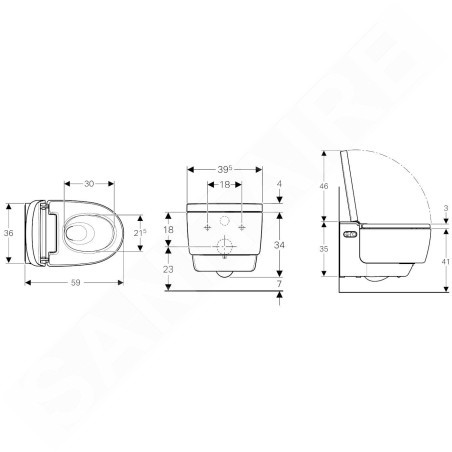 Geberit AquaClean - Bidet électronique Mera Comfort suspendu, SoftClosing, chrome brillant 146.212.21.1