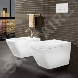 Villeroy & Boch Finion - Bidet suspendu avec trop-plein, 375x560 mm, avec CeramicPlus, blanc alpin 446500R1