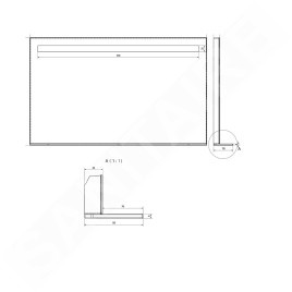 Sapho Breto - Miroir Breto, 1000x608 mm, avec éclairage LED et étagère BT100