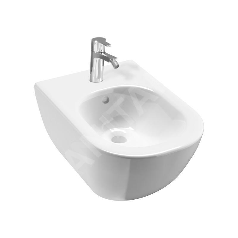 Jika Mio - Bidet suspendu, trou pour robinetterie, avec trous latéraux, blanc H8317120003041 Jika Mio - Bidet suspendu, trou pour robinetterie, avec trous latéraux, blanc H8317120003041