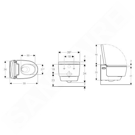 Geberit AquaClean - Bidet électronique Mera Classic avec céramique, SoftClosing, chrome brillant 146.202.21.1