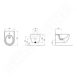 Ravak Chrome - Bidet suspendu, 360x510 mm, 1 trou pour robinetterie, blanc X01517