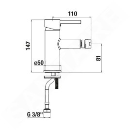 Jika Mio Style - Mitigeur de bidet, noir mat H3412F17161101