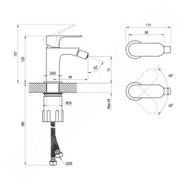 Ravak Eleganta - Mitigeur de bidet, chrome X070215