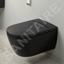 Villeroy & Boch ViClean - Bidet électronique avec céramique, Rimless, CeramicPlus, SoftClosing, Pure Black V0E100R7