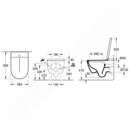 Villeroy & Boch ViClean - WC lavant, Rimless, CeramicPlus, SoftClosing, blanc alpin V0E200R1