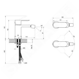 Ravak Chrome II - Mitigeur de bidet, noir X070465