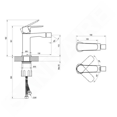 Ravak Robinetterie - Mitigeur de bidet, chrome X070475