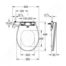 Grohe Bau Ceramic - Abattant lavant à commande manuelle, softclose, blanc alpin 39648SH0