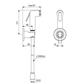 Ideal Standard Idealspray - Douchette de bidet avec support et flexible, noir soyeux B0595XG