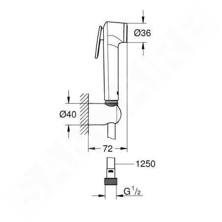 Grohe Tempesta-F - Douchette de bidet avec support et flexible, Hard Graphite 27513A01