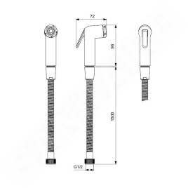 Ideal Standard Bidetta - Douchette de bidet avec flexible de 1500 mm, chrome BC180AA