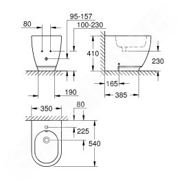 Grohe Essence - Bidet à poser, PureGuard, blanc alpin 3957500H