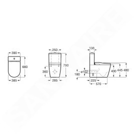 Roca Inspira - Bidet électronique In-Wash avec la céramique, sortie Vario, DualFlush, SlowClose, Rimless, blanc A80306L001
