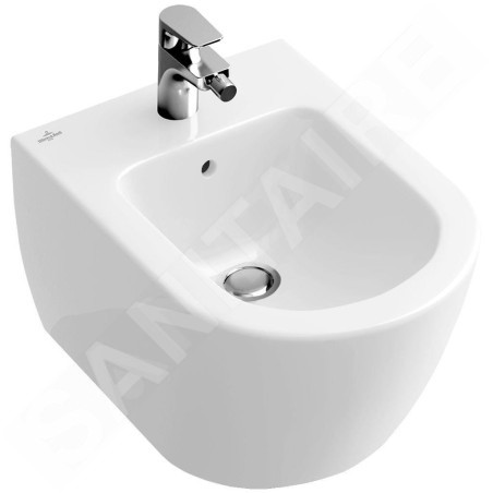 Villeroy & Boch Subway 2.0 - Bidet suspendu avec trop-plein, 375x565 mm, avec CeramicPlus, blanc alpin 540000R1