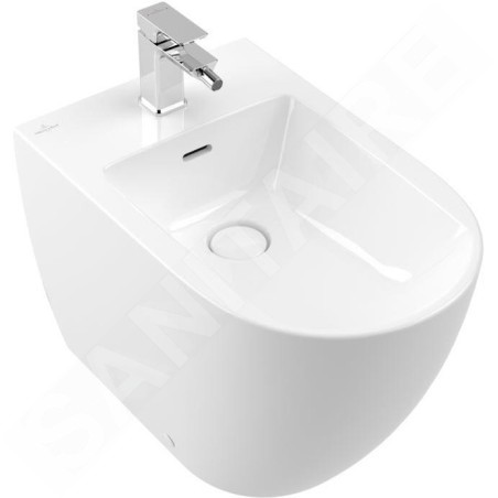 Villeroy & Boch Subway 3.0 - Bidet à poser, avec trop-plein, trou pour robinet, blanc alpin 447100R1