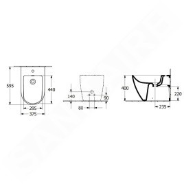 Villeroy & Boch Subway 3.0 - Bidet à poser, avec trop-plein, trou pour robinet, blanc alpin 447100R1