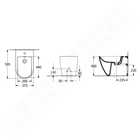 Villeroy & Boch Subway 3.0 - Bidet à poser, avec trop-plein, trou pour robinet, blanc alpin 447100R1