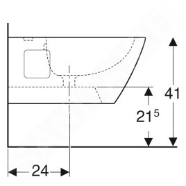 Geberit Selnova Square - Bidet suspendu , 540x350 mm, blanc 501.547.01.1