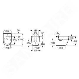 Roca Meridian - Bidet à poser, trou pour robinetterie, blanc A357247000