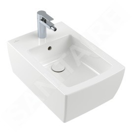 Villeroy & Boch Memento 2.0 - Bidet suspendu, avec un trou de robinetterie, CeramicPlus, Stone White 443300RW