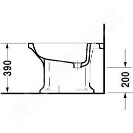 Duravit 1930 - Bidet sur pied, 355 mm x 600 mm, blanc - bidet, avec WonderGliss 02671000001