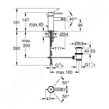 Grohe Essence - Mitigeur de bidet S, graphite foncé brossé 32935AL1
