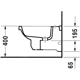 Duravit 1930 - Bidet suspendu, 360mm x 580 mm, blanc - bidet 0266100000