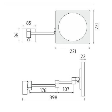 Nimco Miroir de maquillage - Miroir de maquillage mural avec éclairage LED, chrome ZK 20465P-26
