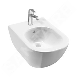 Jika Mio - Bidet suspendu, avec 1 trou pour robinetterie, avec trous latéraux, Jika Perla, blanc H8317121003041