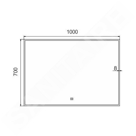 Nimco Miroirs - Miroir avec éclairage LED, 1000x700 mm, aluminium ZP 13004V