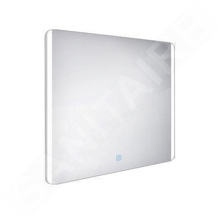 Nimco Miroirs - Miroir dans un cadre avec éclairage LED, 900x700 mm, aluminium ZP 17019V
