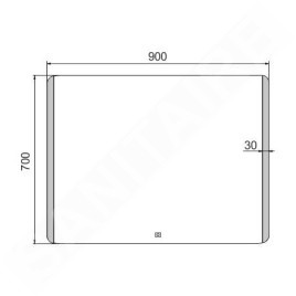 Nimco Miroirs - Miroir dans un cadre avec éclairage LED, 900x700 mm, aluminium ZP 17019V