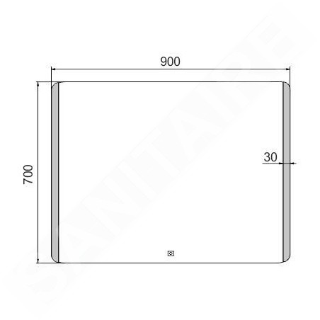 Nimco Miroirs - Miroir dans un cadre avec éclairage LED, 900x700 mm, aluminium ZP 17019V