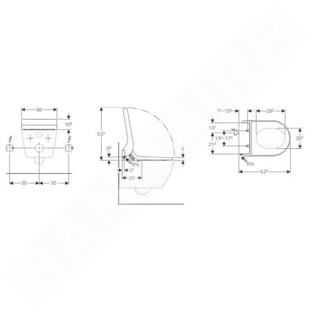 Geberit AquaClean - Abattant de bidet Tuma Comfort, SoftClosing, inox brossé 146.272.FW.1