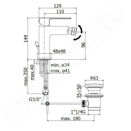 Paffoni Effe - Mitigeur de bidet avec vidage, chrome EF135CR
